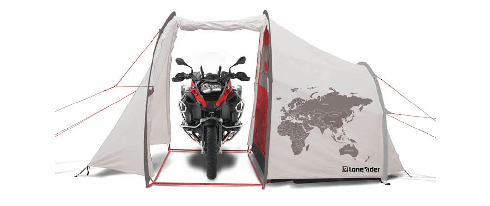 Motorcycle Garage Tent with World Map